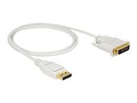 Kábel adaptéra - jeden spoj - DisplayPort (M) do DVI-D (M) - DisplayPort 1.2a - 1 m - pasívny - biela