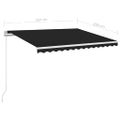 vidaXL Ručne zaťahovacia markíza s LED antracitová 350x250 cm