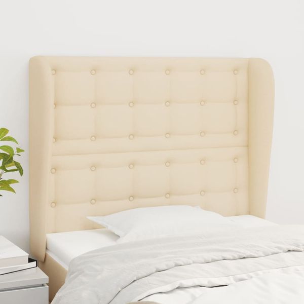 vidaXL Čelo postele so záhybmi krémové 93 x 23 x 118/128 cm látka