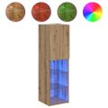 vidaXL TV skrinky s LED svetlami 2 ks dub artisan 30,5x30x102 cm