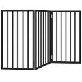 vidaXL Brána pre psa skladacia 3 panely čierna 150 cm topoľové drevo