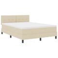 vidaXL Posteľ s pružinovým rámom Krémová 140 x 190 cm látka