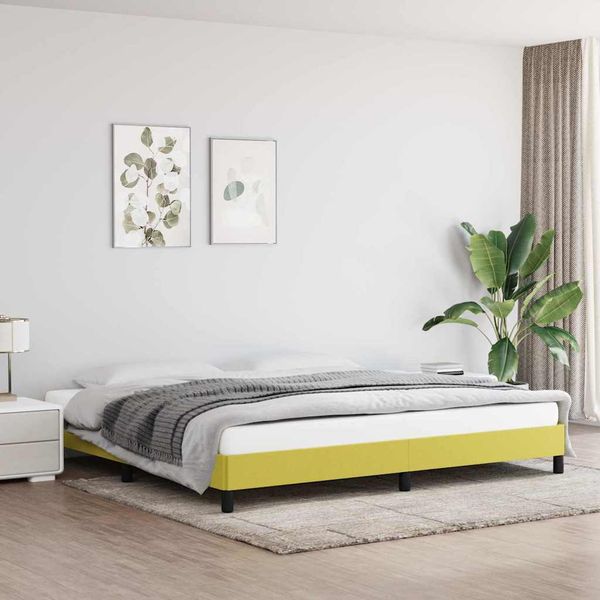 vidaXL Posteľ bez matraca zelená 200x200 cm látka