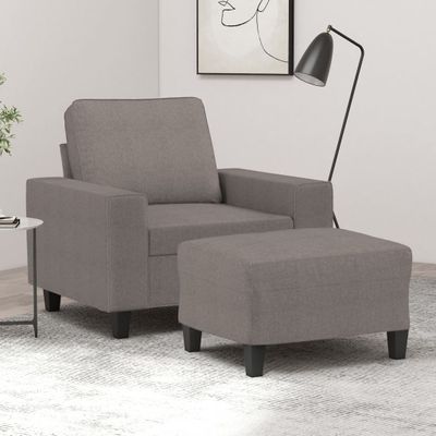vidaXL Kreslo s podnožkou sivohnedé 60 cm látkové