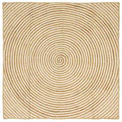 vidaXL Kusové koberce Biela 160 x 160 cm Juta