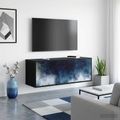 vidaXL Nástenný TV kabinet RAALTE 102 x 33 x 40 cm Čierny dub