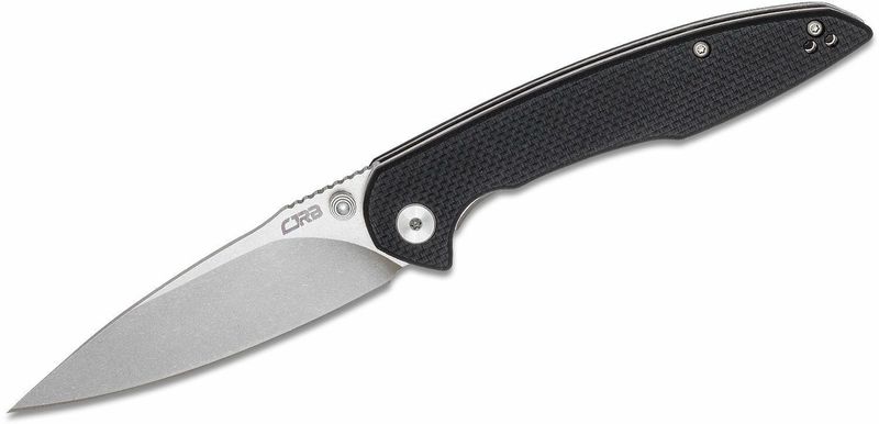 CJRB J1905-BKF Centros vreckový nôž 9,3 cm, Stonewash, čierna, G10
