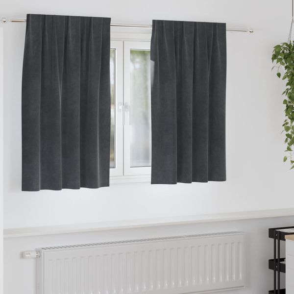 vidaXL Zatemňovacie závesy 2 pcs Svetlosivá 140 x 140 cm Zamat