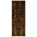 vidaXL Vysoká skrinka dymový dub 80x42,5x185 cm kompozitné drevo