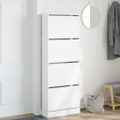 vidaXL Botník biely 60x21x163,5 cm kompozitné drevo