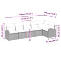 vidaXL Súprava záhradných pohoviek s vankúšom 6 pcs Béžová Poly ratan