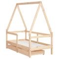 vidaXL Rám detskej postele so zásuvkami 70x140 cm masívna borovica
