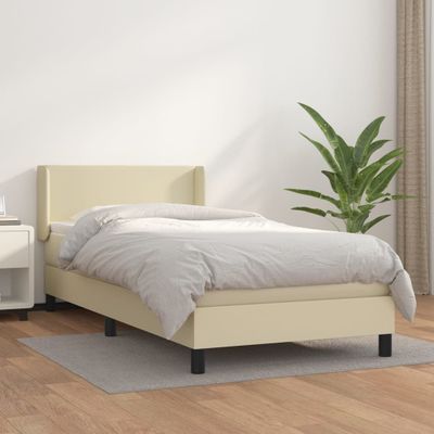 vidaXL Boxspring posteľ s matracom krémová 100x200 cm umelá koža
