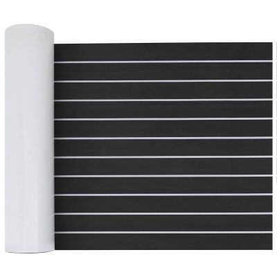 vidaXL Loďová podložka Pruhovaný Tmavo šedá a biela 240 x 60 cm EVA