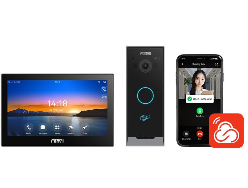 Fanvil VIK-01, video interkom kit (dotyková stanica i504W + interkom i60 + app), Wi-Fi, 7'', PoE