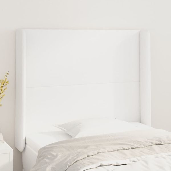 vidaXL Čelo postele so záhybmi biely 83x16x118/128 cm umelá kož