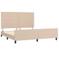 vidaXL Posteľný rám s čelom kapučínový 160x200 cm umelá koža