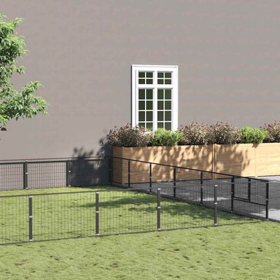 vidaXL Koterec pre psov čierny 60 m² oceľ