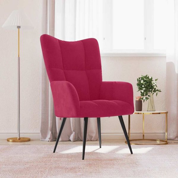 vidaXL Relaxačné kreslo vínovo-červené zamat
