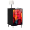 vidaXL Nočný stolík HEESCH Čierny dub 36 x 33 x 61 cm Kompozitné drevo