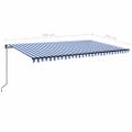 vidaXL Ručne zaťahovacia markíza s LED 500x350 cm modrá a biela
