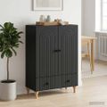 vidaXL Servírovacia skriňa Čierna 66 x 34,5 x 95 cm Kompozitné drevo