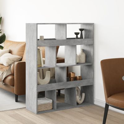 vidaXL Deliaca stena betónová sivá 100x33x125,5 cm kompozitné drevo
