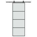 vidaXL Posuvné dvere s kovaním 76x205 cm ESG sklo a hliník
