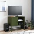 vidaXL TV skrinka olivovozelená 68x39x60,5 cm oceľ
