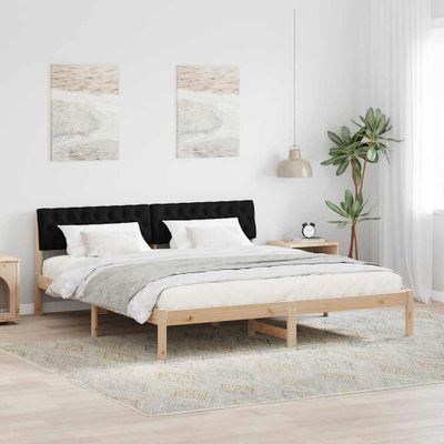 vidaXL Rám postele Hnedá a čierna 180 x 200 cm Borovicový masív