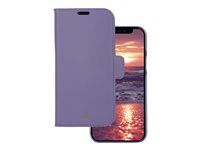 Pouzdro s klopou pro mobilní telefon - odnímatelný magnetický zadní kryt - kůže Saffiano - Db fialový - pro Apple iPhone 13 mini