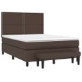 vidaXL Boxspring posteľ s matracom hnedá 140x190 cm umelá koža