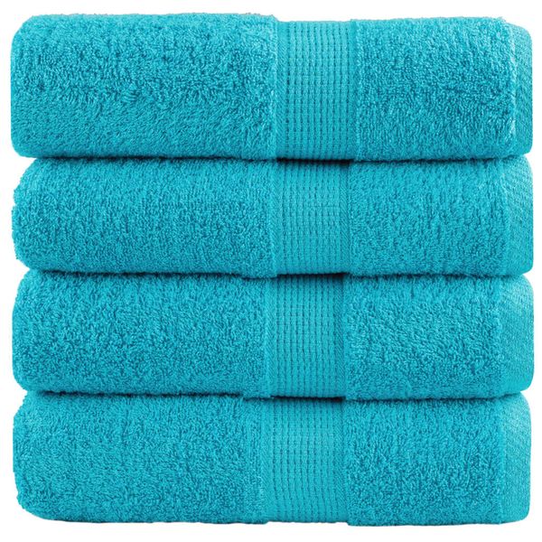 vidaXL Prémiové umývacie utierky SOLUND 4 ks tyrkysové 30x30 cm 600 g/m²