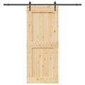vidaXL Posuvné dvere NARVIK Prírodná a čierna 95 x 210 cm (213,5 cm)