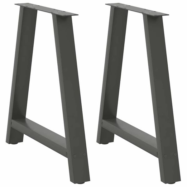 vidaXL Nohy k jedálenskému stolu v tvare A, 2 ks, antracitové, 80 x (72-73) cm, oceľ