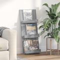 vidaXL Regál na časopisy Sivý Sonoma 43 x 11 x 102 cm Kompozitné drevo