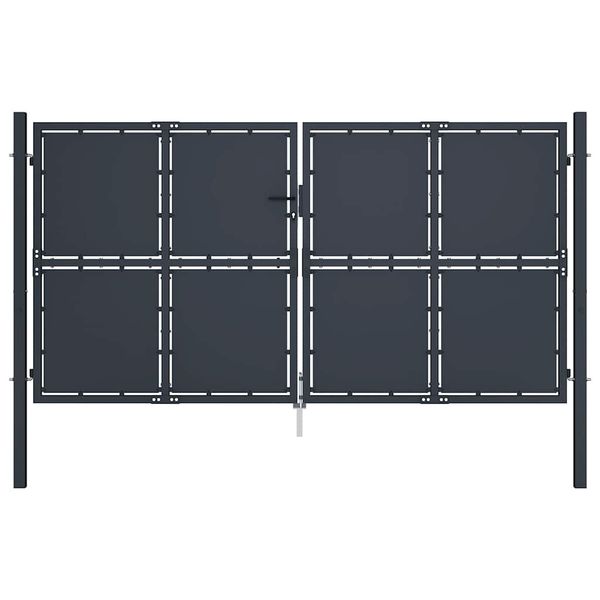 vidaXL Záhradná brána z ocele 300x200 cm antracitová