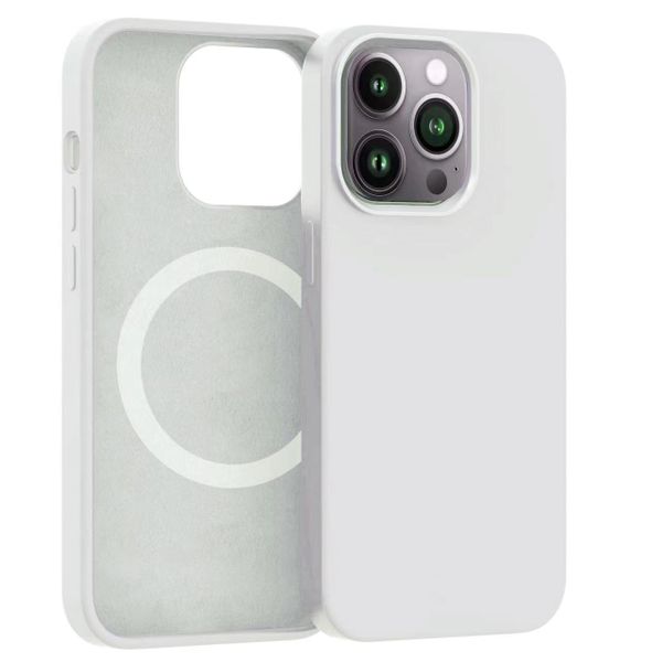ER POWER Silikónový kryt CARNEVAL SNAP pre iPhone 14 Pro s MagSafe - biela