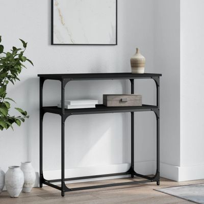 vidaXL Konzolový stolík čierny 75x35,5x75 cm kompozitné drevo