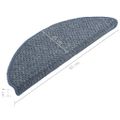 vidaXL Kobercové nášľapy na schody 15 ks modré 65x21x4 cm