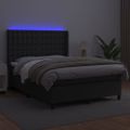 vidaXL Boxspring posteľ s matracom a LED čierna 140x200 cm umelá koža