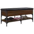 vidaXL Lavička na topánky hnedý dub 102x42x45 cm kompozitné drevo