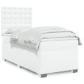 vidaXL Boxspring posteľ s matracom biela 80x200 cm umelá koža