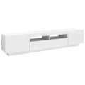 vidaXL TV skrinka s LED svetlami lesklá biela 200x35x40 cm