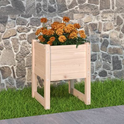 vidaXL Kvetináč 40x40x52,5 cm masívna borovica
