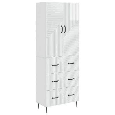 vidaXL Sada skríň 2 pcs Biela s vysokým leskom 66 x 34,5 x 90 cm