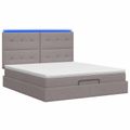 vidaXL Ottoman posteľ s matracom a LED Sivohnedá 140 x 190 cm Látka