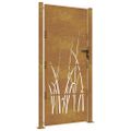 vidaXL Záhradná brána 100x175 cm, oceľ Corten, dizajn s trávou