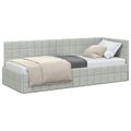 vidaXL Rohový rám postele Svetlosivá 80 cm x 200 cm Zamat