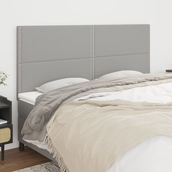 vidaXL Čelo postele svetlosivé 200x5x118/128 cm látkové